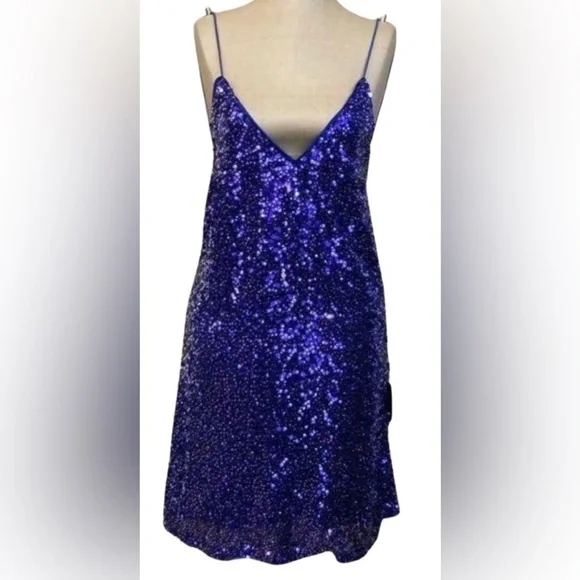 Lulu’s Sequin Mini Party Dress Royal Blue Sz Small force of fashion NWT Cocktail - Picture 6 of 6
